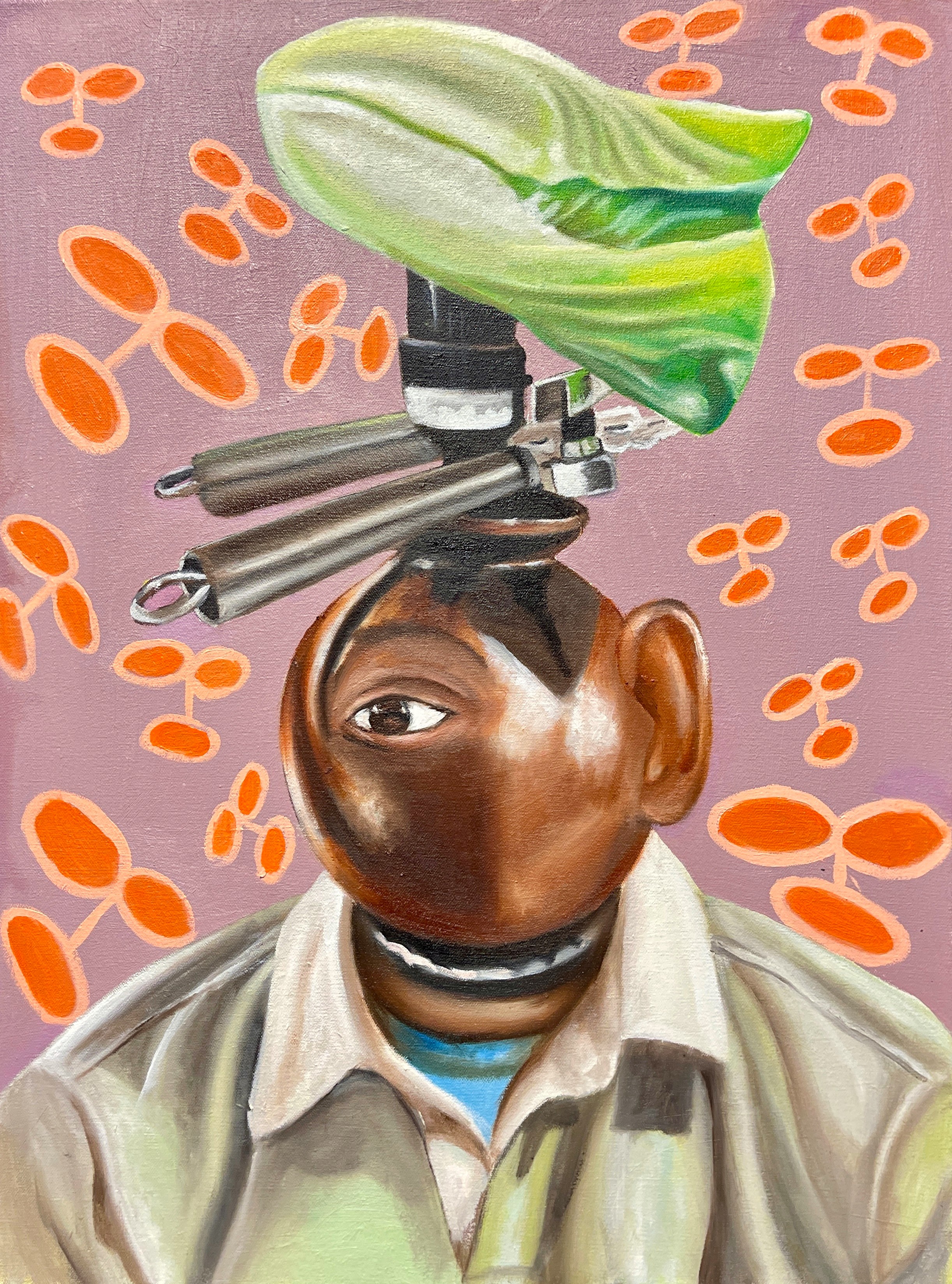 Self-Portrait with Lamp